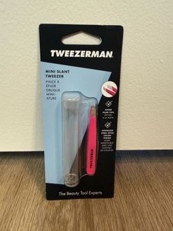 Brand New Tweezerman Mini Slant Pink Tweezers