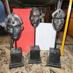 Tribal Mask Candle Holders 3 Included 