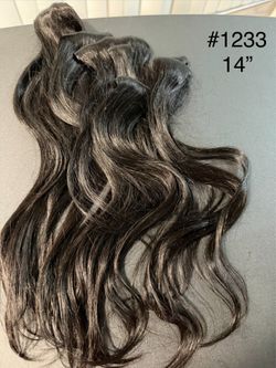 New human hair extension clip on 14”