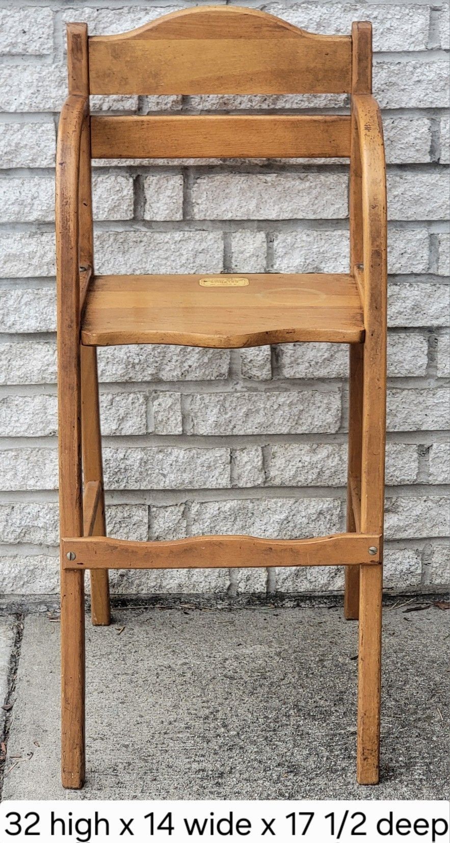 Vintage Mid 20th Century Delphos Bending Company Children's Wood Wooden High Chair
