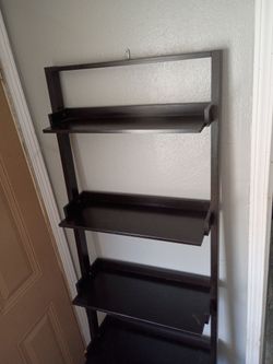 Coffee brown 5 tier wall shelving