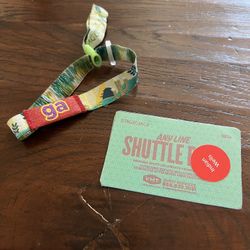 GA Wristband And Shuttle Pass For Sale 