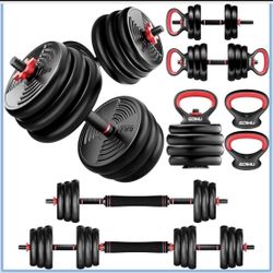 55 Lb - 4 in 1 Multi Functional Dumbbell Set