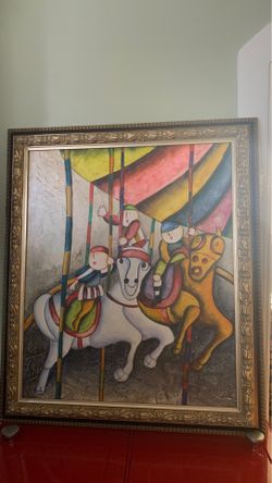 Oil painting with frame