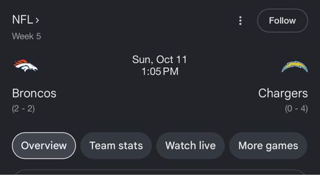 Chargers vs broncos week 5