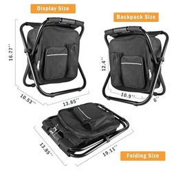 Folding Stool, Backpack, Insulated Cooler Bag, Collapsible Chair