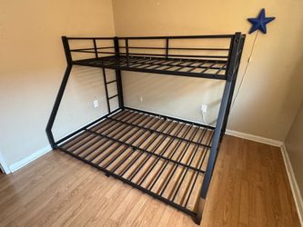 Twin XL Over Queen Bunk Beds. Black