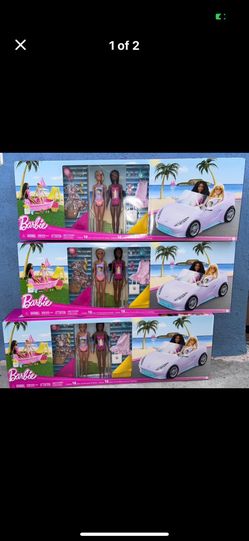 Barbie 2 Dolls 1 Car 1 Pool With Slide 