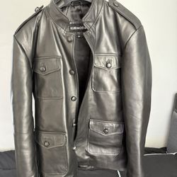 JIM MORRISON LEATHER JACKET  BLACK GENUINE LEATHER REAL SHEEPSKIN HANDMADE 