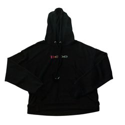 BeBe Sports Sz M Women Cropped Hoodie Black
