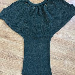 Jessica Simpson Mini Dress M Green Gold Metallic 