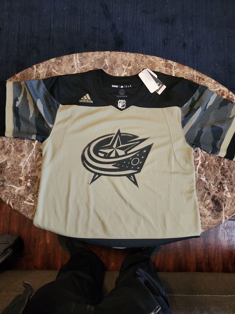 Men's Columbus Blue Jackets Adidas Military Appreciation Practice