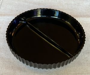 LE Smith vintage black glass dish
