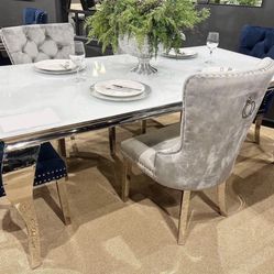 White Glass Chrome Dining Table Only Brand New In Box