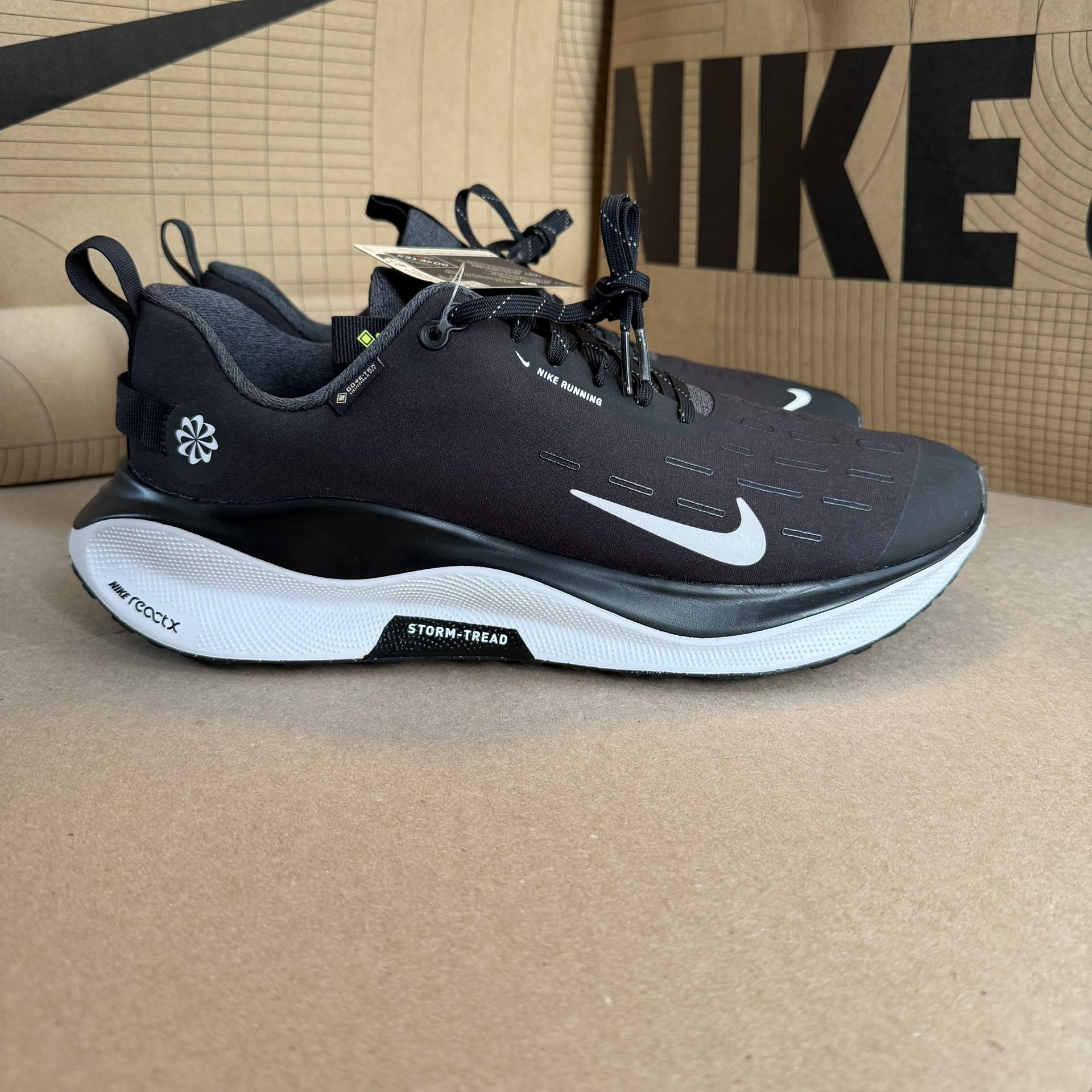 Nike ReactX Infinity Run 4 GORE-TEX Black White HQ0265-001 Men’s Size 11.5