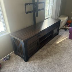 TV Stand Wood And Iron 