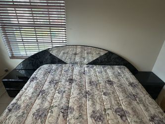 Vintage 90s Headboard With Nightstands 