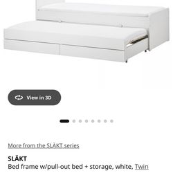 Twin Size Bed With Pull Out Bed And Storage. Mattress Included