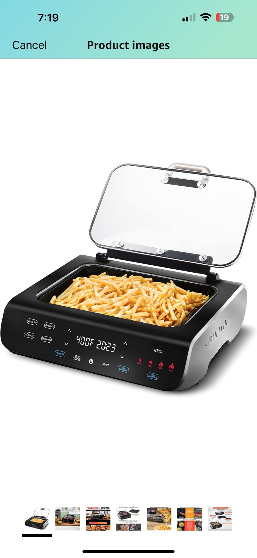 Gourmia Smokeless Indoor Grill & Air Fryer🔥🔥🔥🔥