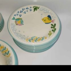 Barrier Reef by Studio Nova Tropical Colorful Fish Dinnerware