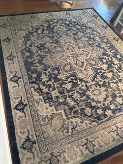 8x10 Area Rug Blue & Cream