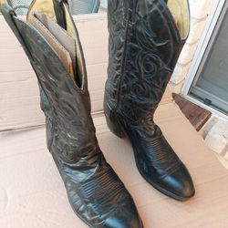 Texas Cowboy Boots Shoes Black Men's Size 11D