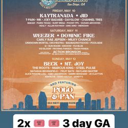 2x 3 Day GA Passes $400 For both 