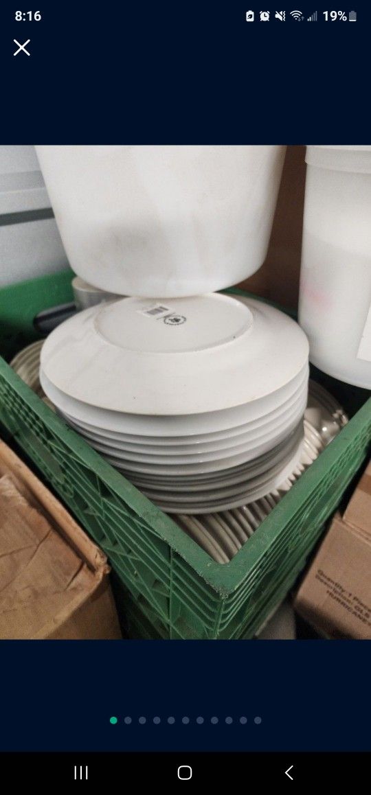 Restaurant Plates, Water Glasses, Storage Bends 