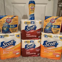 Household bundle toilet paper paper towels and laundry