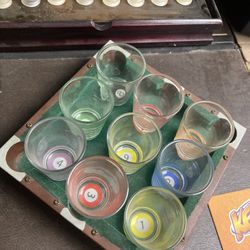 billiards shot glasses 