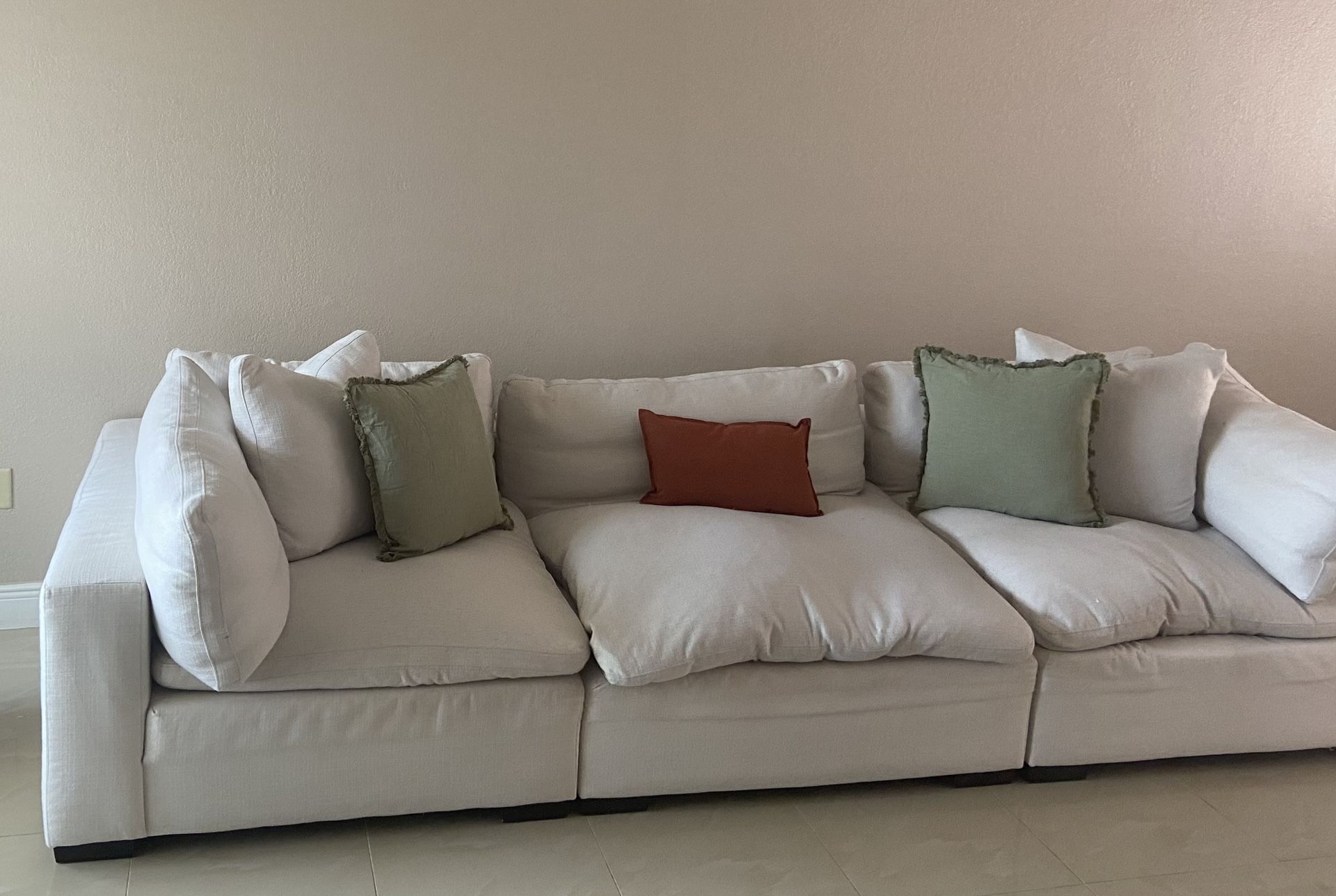Plush Three Piece Sofa & Chair