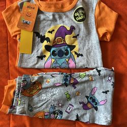 Girls Size 6 Halloween Stitch Pjs