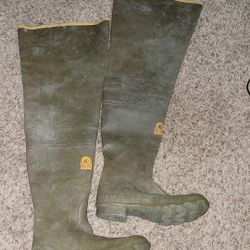 vintage lacrosse hip boots waders rubber unknown size prob 8 hunting fishing 
