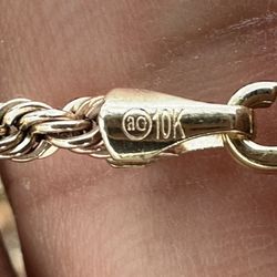 Rope Chain, 10 Carat Gold With Cross