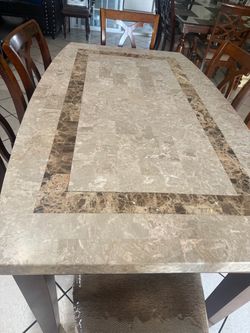 Marble 6 chair dining table