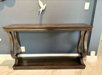 Side Console Table 55” Long Brown