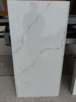 🇪🇸 Spanish White Marble-Look Tile – Elegant Polished Finish ✨