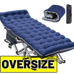 Sleeping Cots 78*x32'' With Cushion Carry Bag XXL Oversized Camping Bed