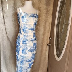 White And Blue Dress Size Medium 