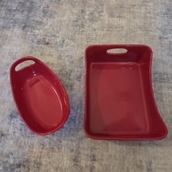 Red Rachel Ray Bakeware Cookware 2 pc