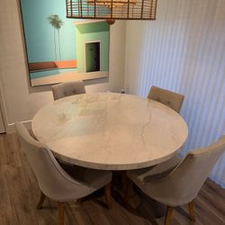 Marble Top Table With 4 Chairs