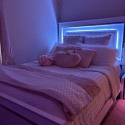 Queen Bed frame With Lighted Headboard 