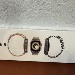 Watch 8 49mm Titanium Case with Band, One Size (GPS, Heart Rate, Siri) NEW!