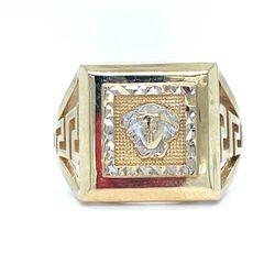 10Kt Yellow Gold Versace Style Ring 3.20g Size 7.5 194741