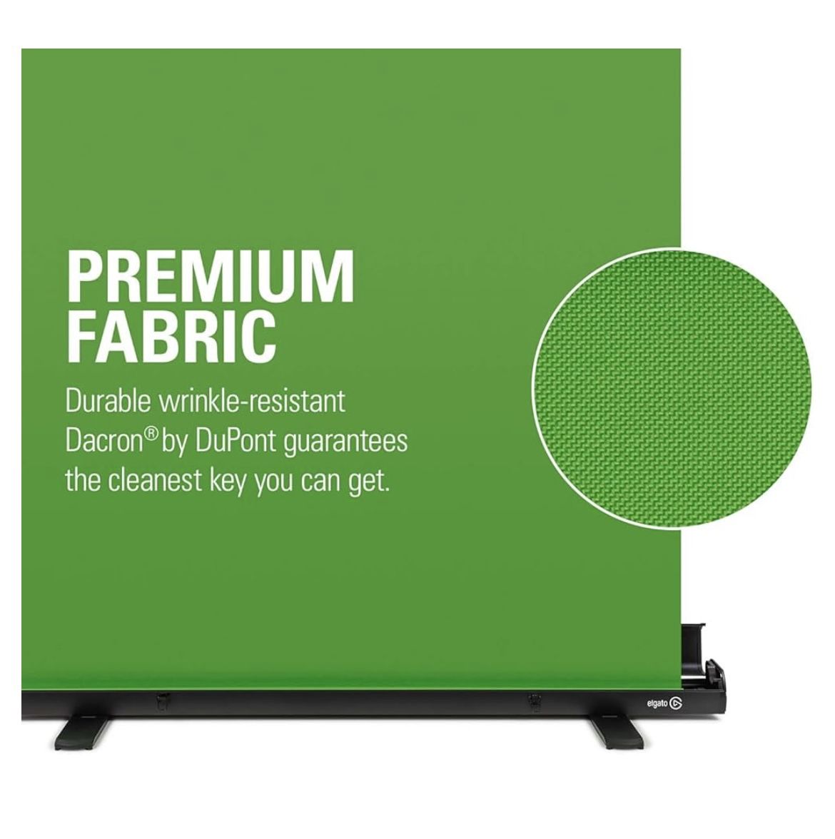 Elgato Green Screen - Collapsible Chroma Key Backdrop, Wrinkle-Resistant Fabric and Ultra-Quick Setup for background removal for Streaming, Video Conf
