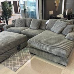 AP 🎉 Gray 3 Piece Sectional Couch With Chaise// Fast Delivery - Financing 
