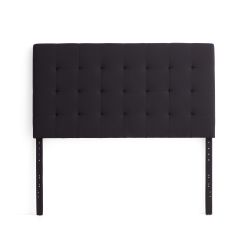 Gap Home Upholstered Square Tufted Headboard, Queen, Black Black - Queen