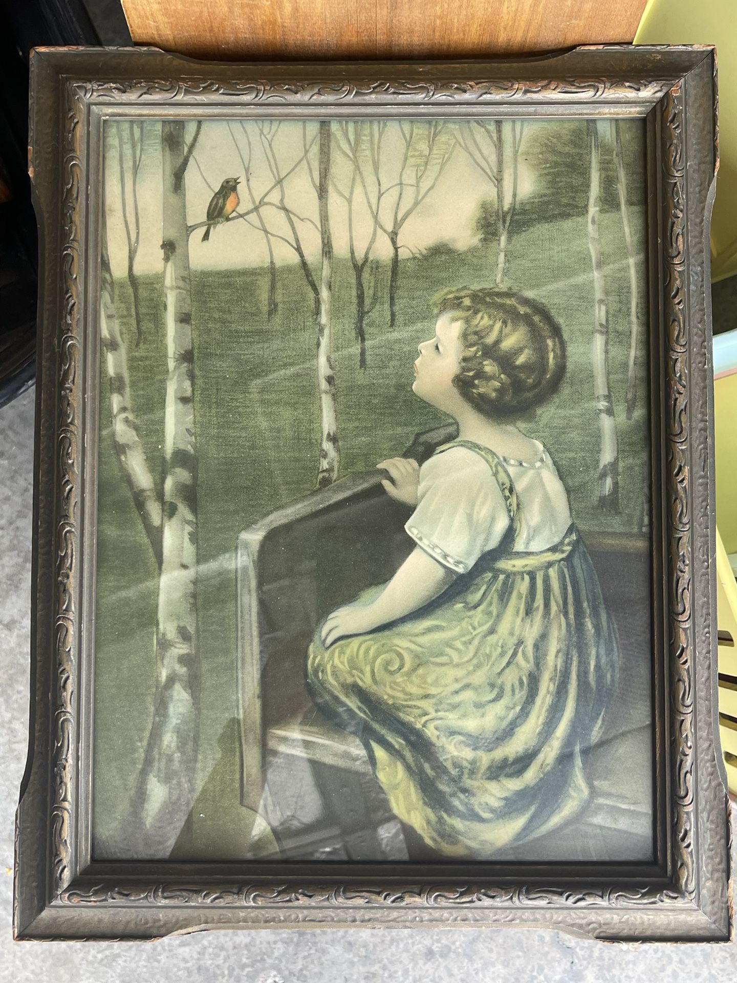 Vintage Framed Print, Spring Song, Wall Art