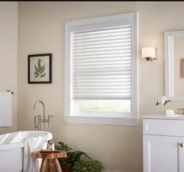 2" Cordless Faux Wood Window Blinds In White 