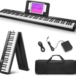 88 Key Electric Digital Piano Keyboard Weighted Key w/Pedal,Power Supply and Bag